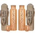 Craft Trade Pure Copper Water Bottle Set of 2 | 1 Litre Leak Proof Flask