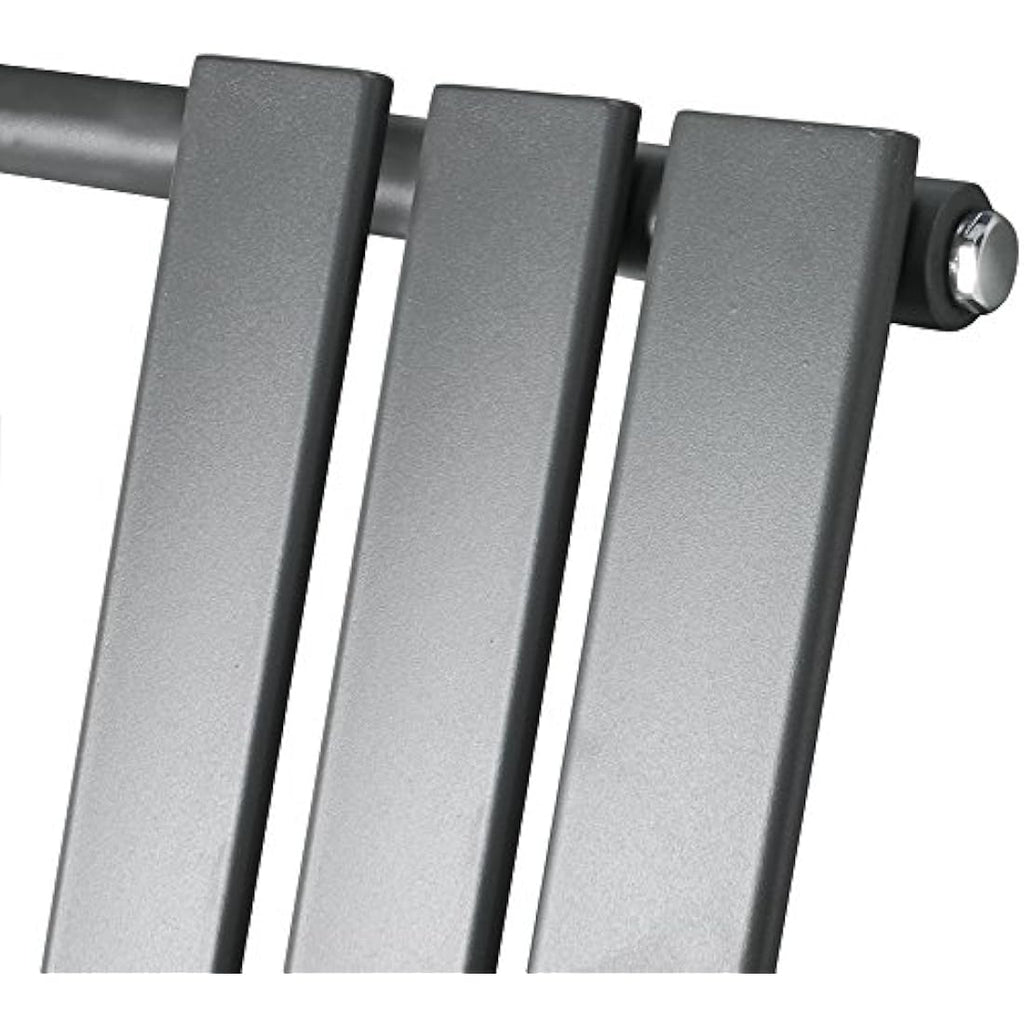 NRG Anthracite Flat Panel Heated Towel Rail – 650x400mm Steel Radiator