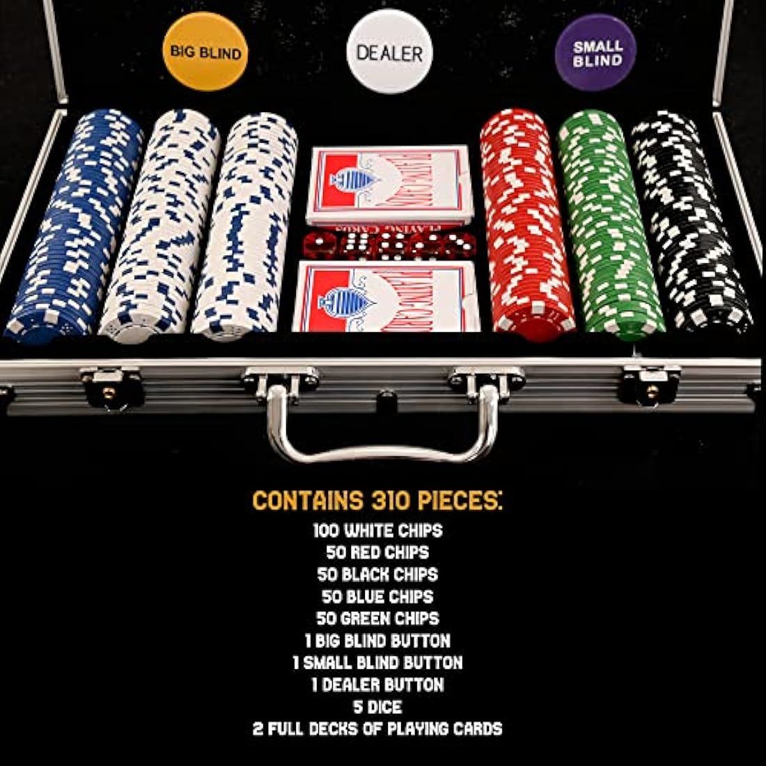 M.Y Texas Hold'em Poker Set | 300 Piece 11.5g Chips in Aluminium Case