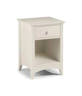 Julian Bowen Cameo Bedside Table – Shaker Style 1 Drawer – Stone White