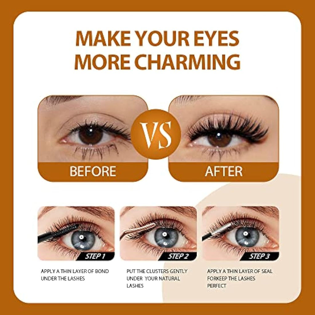 Cluster Lashes – 240 Pcs D Curl DIY Individual Extensions