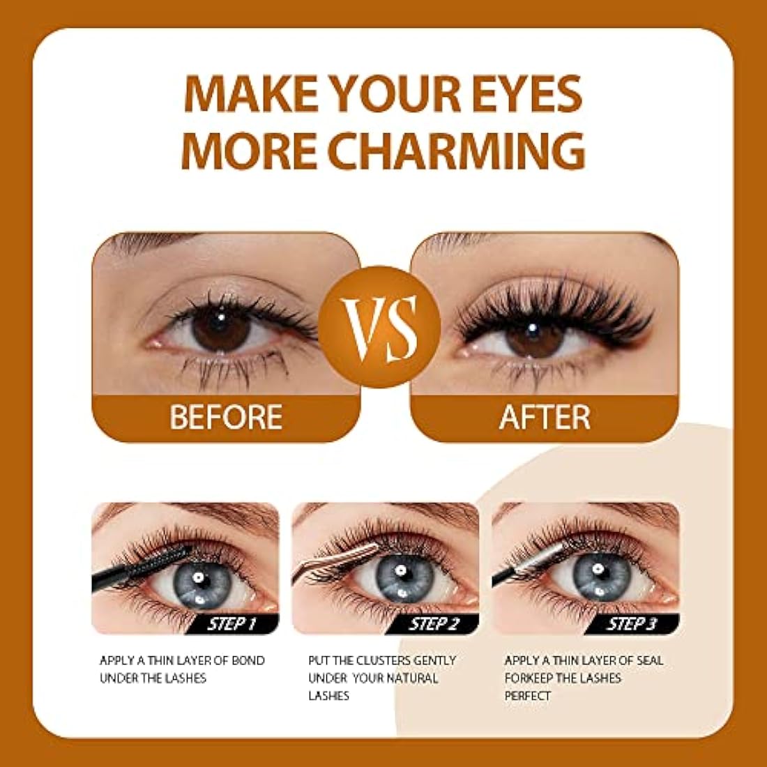 Cluster Lashes – 240 Pcs D Curl DIY Individual Extensions