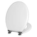 Jolof Store Soft Close Toilet Seat – Antibacterial White Wooden Lid