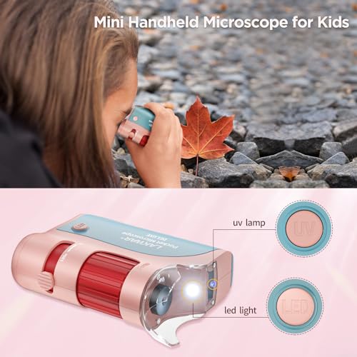 Jolof Store 60x-120x Mini Pocket Microscope with 5 Prepared Slides