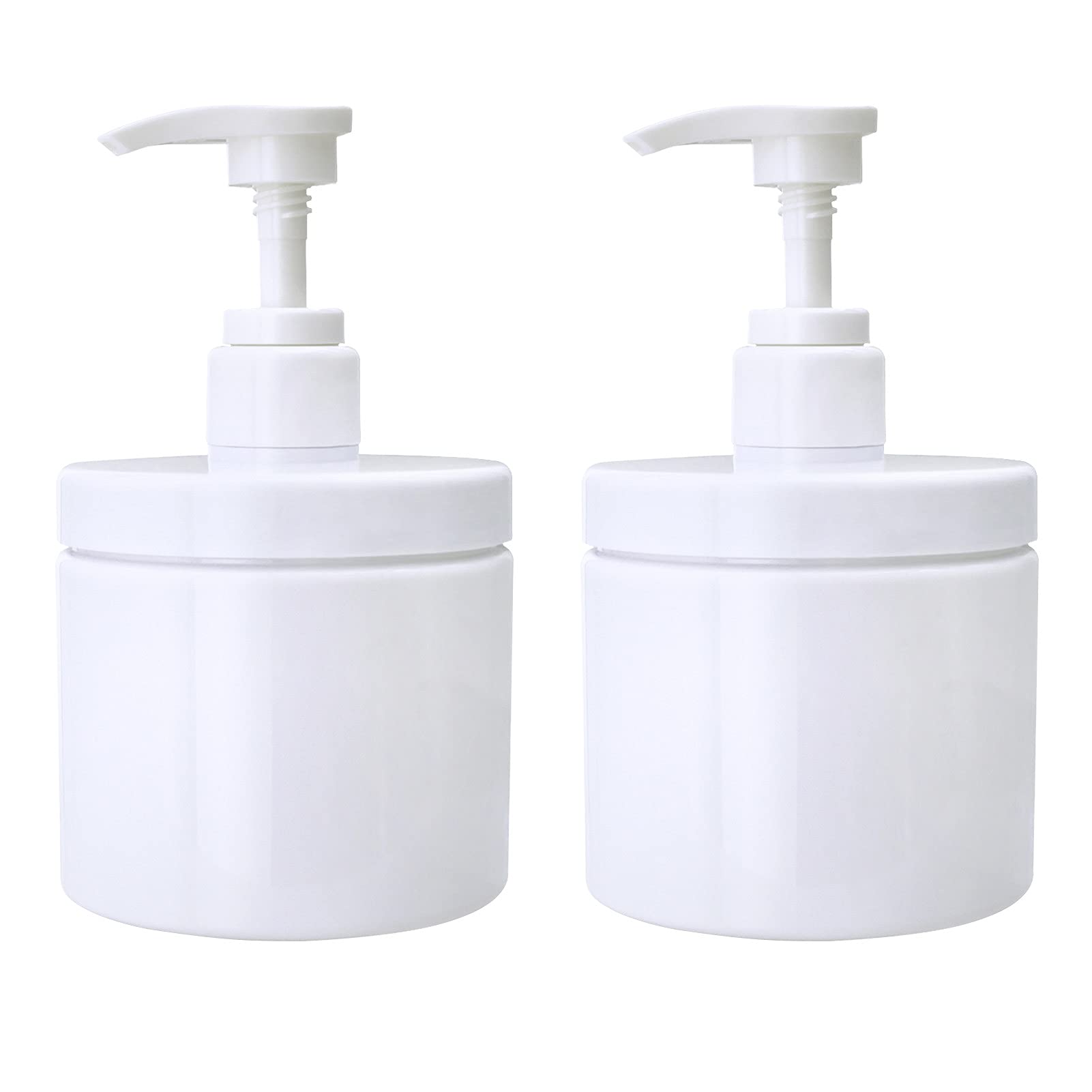 Jolof Store Refillable Soap Dispenser – 16oz Wide Mouth Plastic Pump Bottle