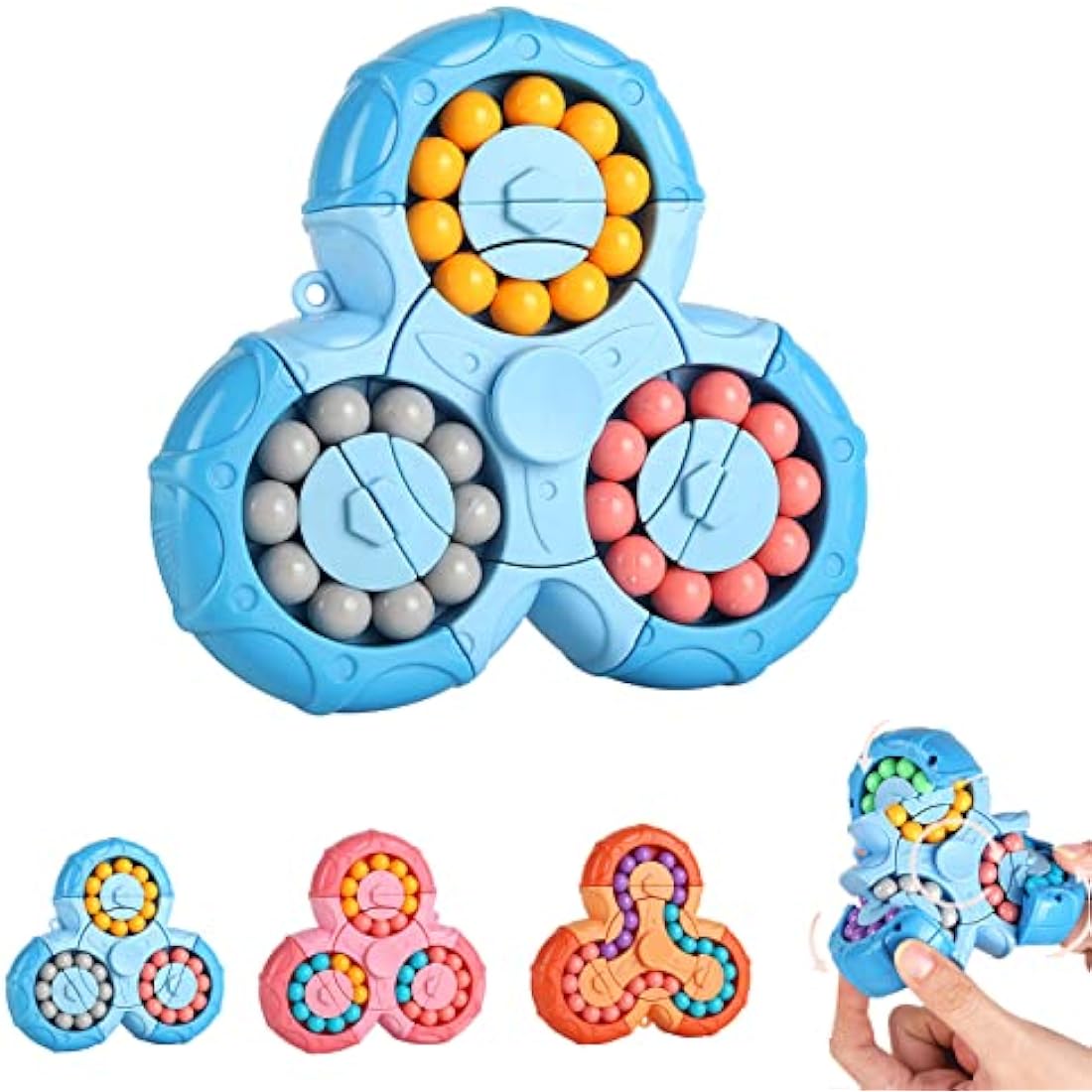 Magic Bean Rotating Cube – Double-Sided Fidget Spinner Puzzle