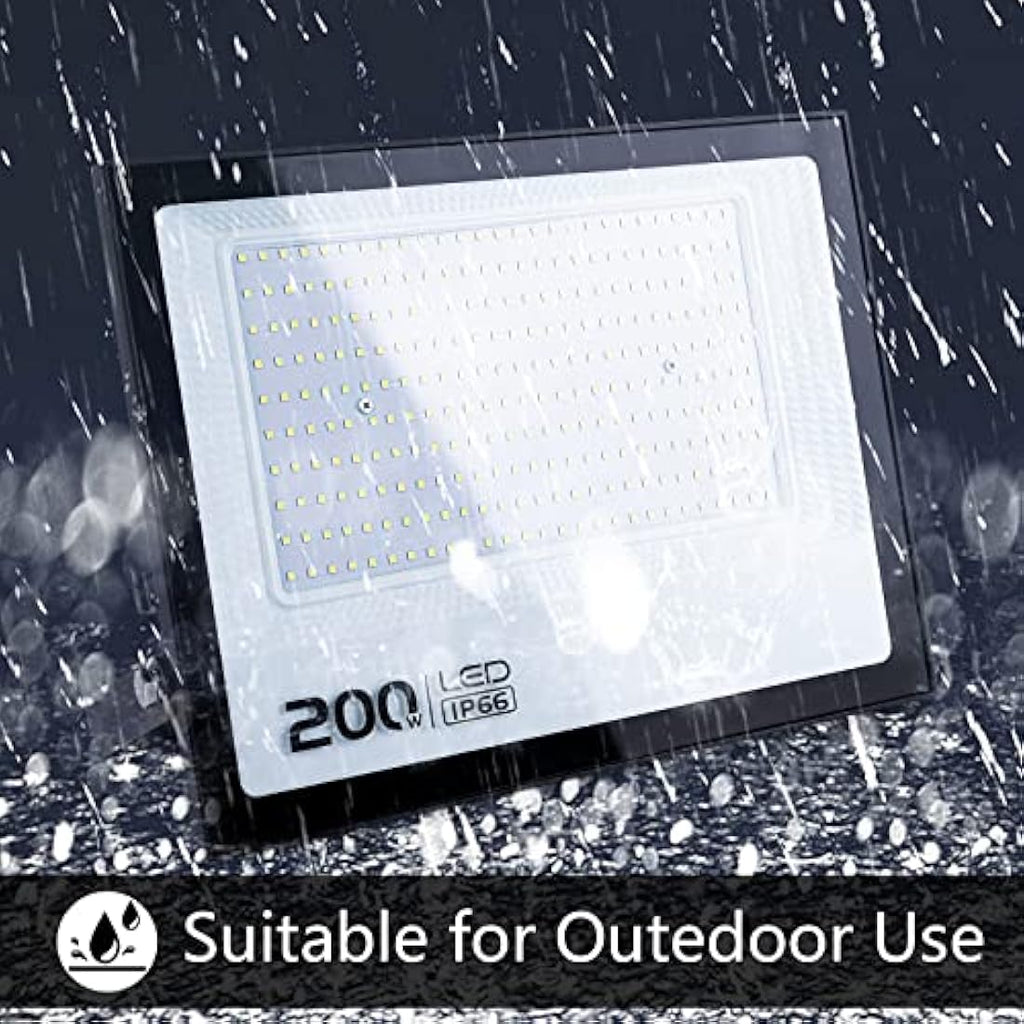 Ubanner 200W LED Flood Light | 22000lm IP66 Waterproof Outdoor Work Light