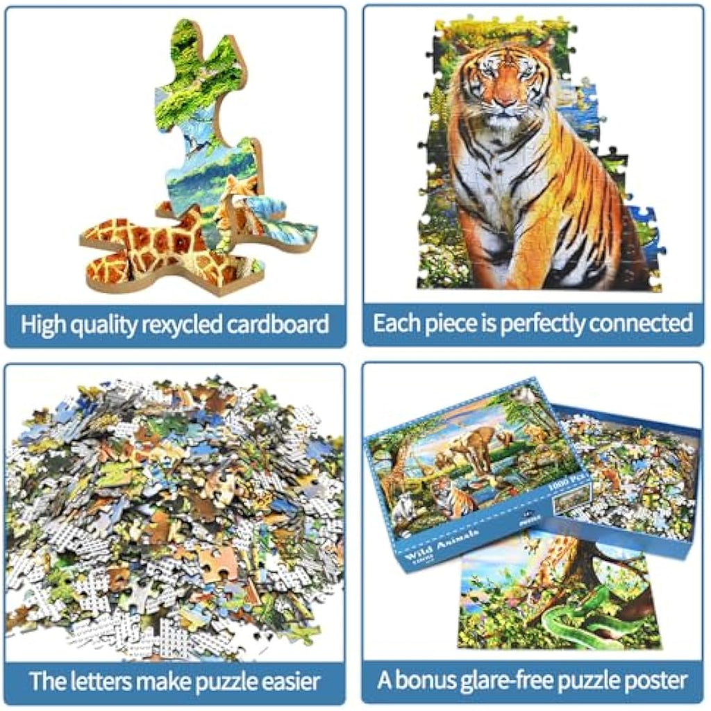 Jolof Store Safari Animal World Jigsaw Puzzle - 1000 Pieces for Adults