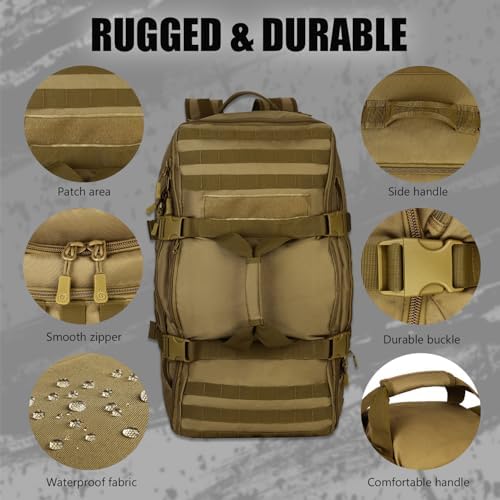 Protector Plus 60L Tactical Travel Backpack – Military MOLLE Duffel Bag