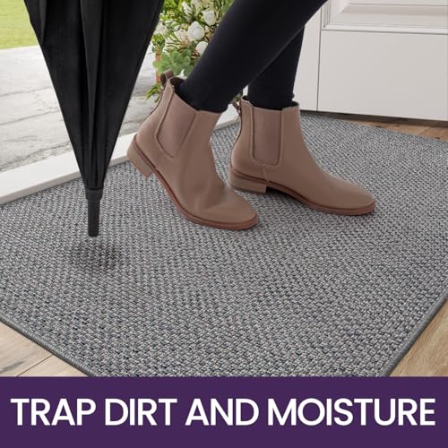 DEXI Indoor Door Mat – 81x122cm Non-Slip Dirt Trapper Entrance Rug, Grey