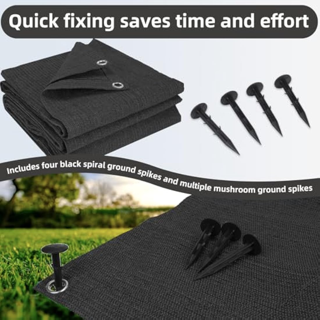 FoundGo Awning Carpet | 280g/m² HDPE Breathable Camping Rug with Bag
