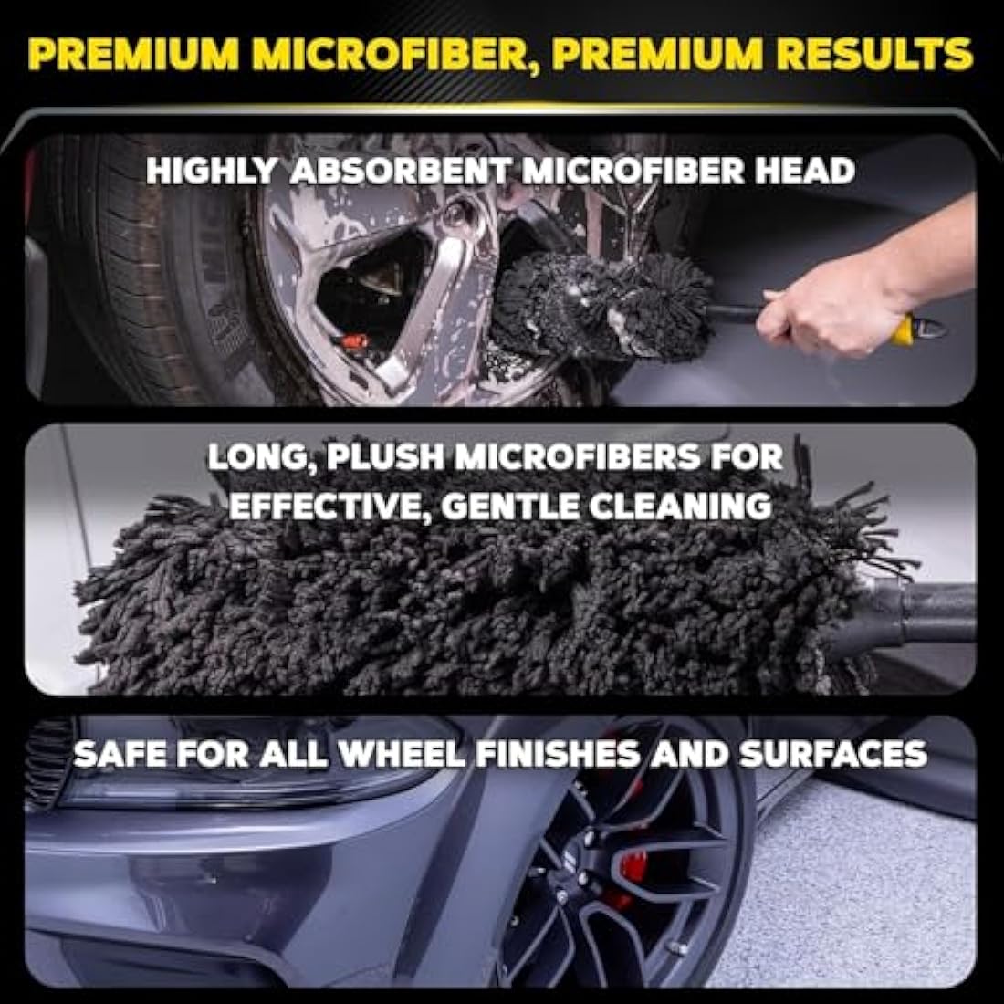 Meguiar's Supreme Microfibre Wheel Brush – Medium Scratch-Free Rim Cleaner