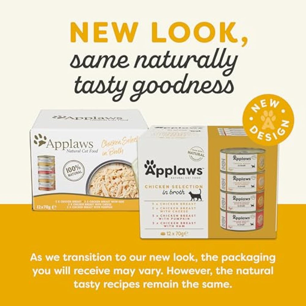 Applaws Natural Wet Cat Food - Chicken Selection in Broth (12 x 70g)