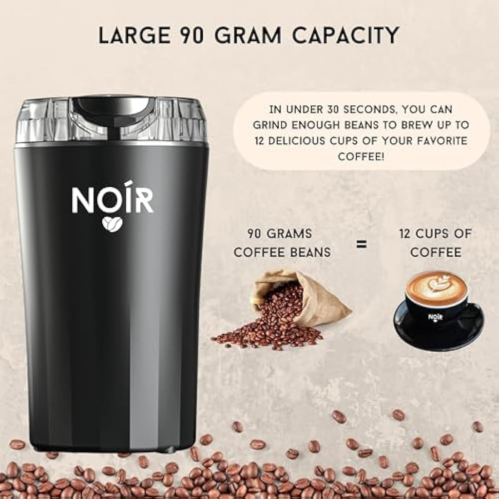 NOÍR Electric Coffee & Spice Grinder | 200W Motor & 90g Capacity
