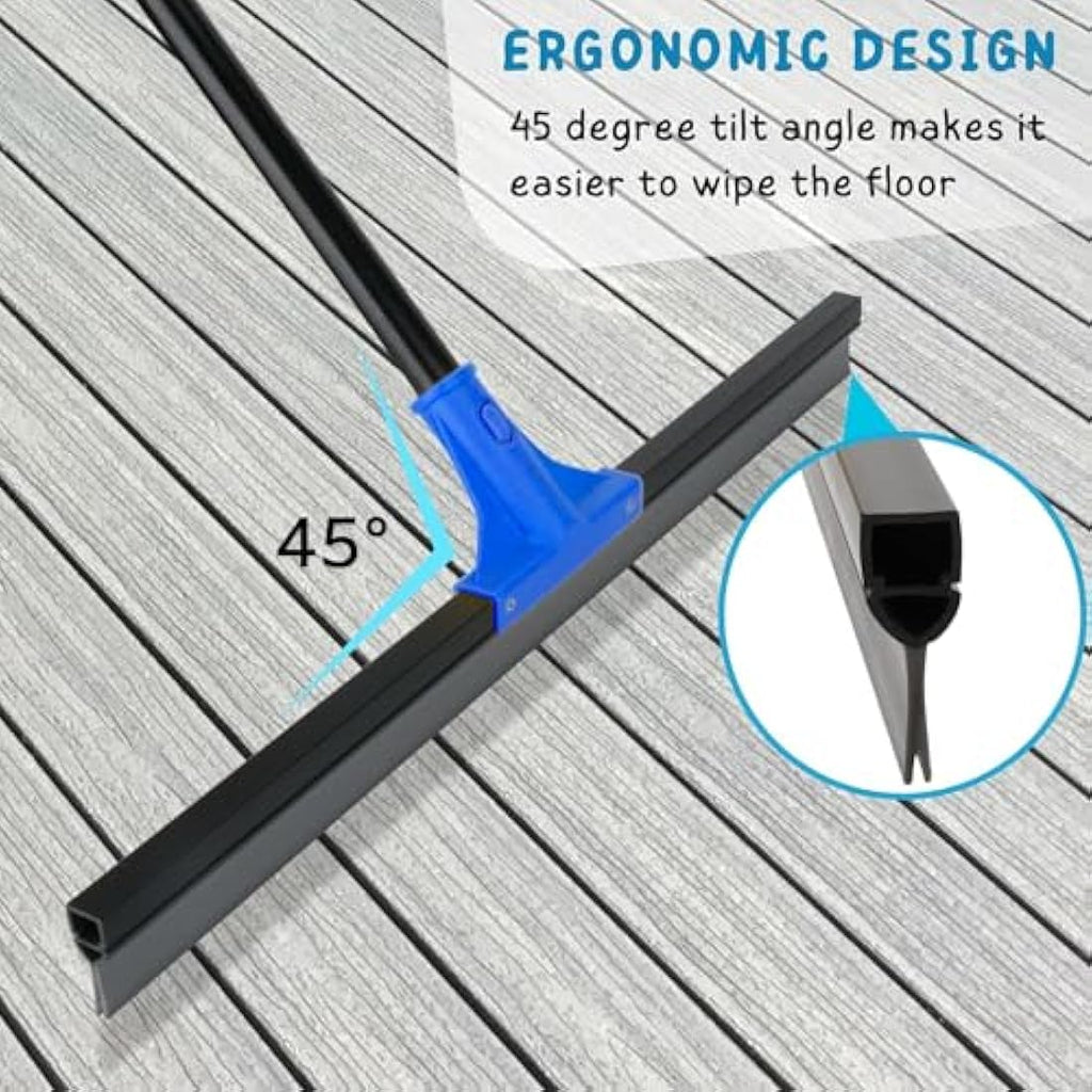 Jolof Store 60cm Floor Squeegee | Heavy Duty Rubber Broom with 150cm Handle