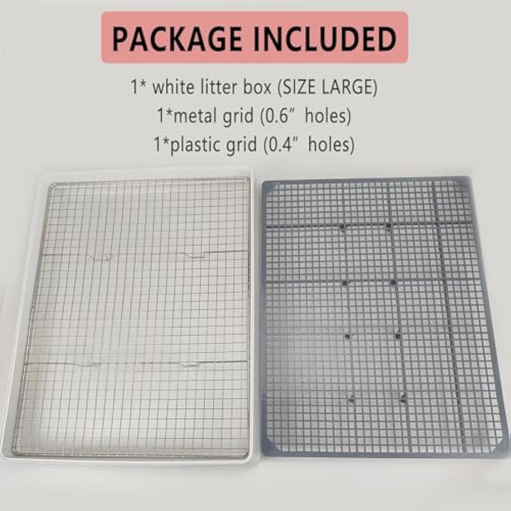 Large Rabbit Litter Box – 22x18 Tray with Dual Grates