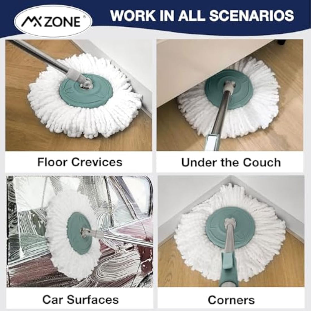 Jolof Store Microfibre Spin Mop Refills – 3 Pack Round Replacement Heads