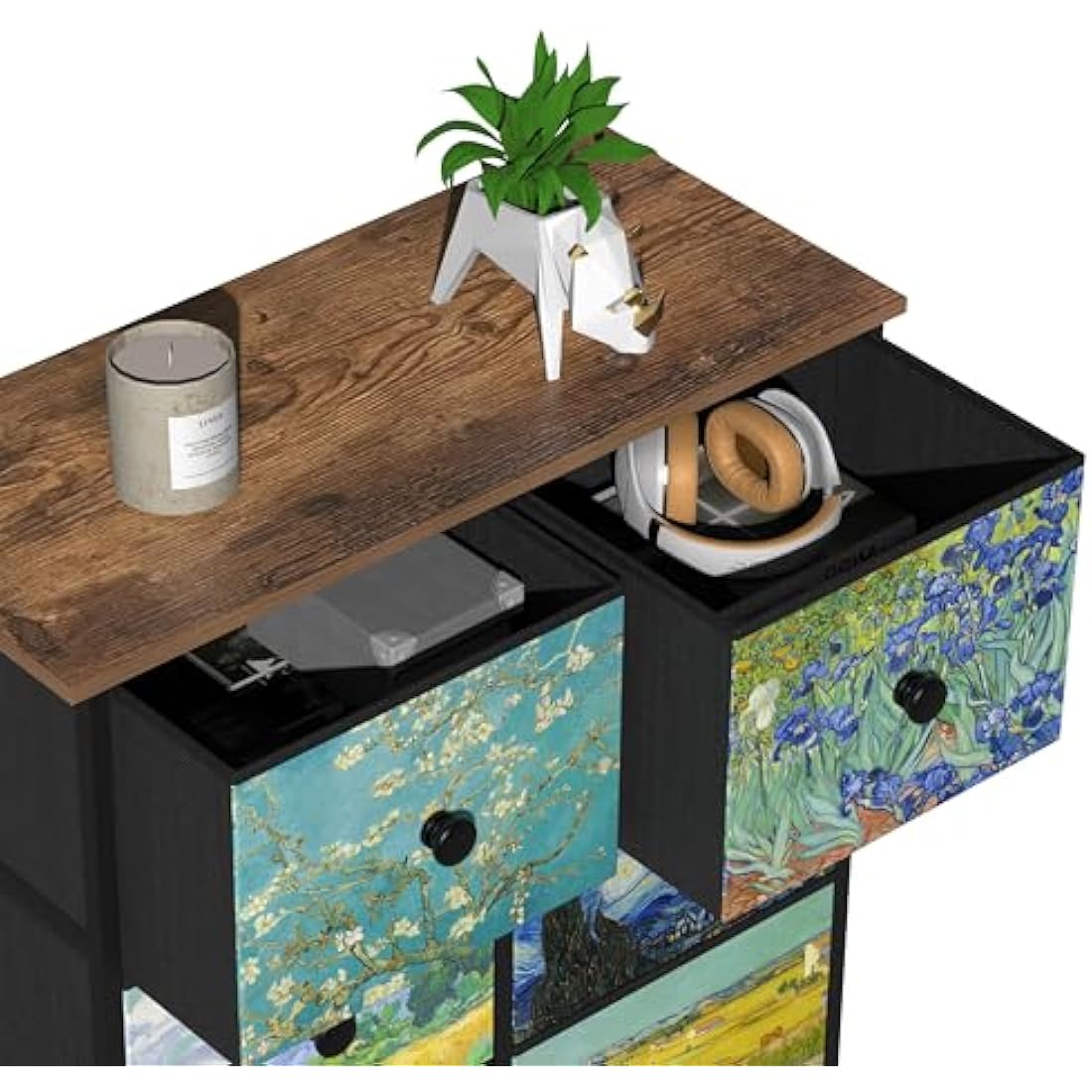 VEDECASA 8-Drawer Fabric Dresser | Van Gogh Style Storage Chest
