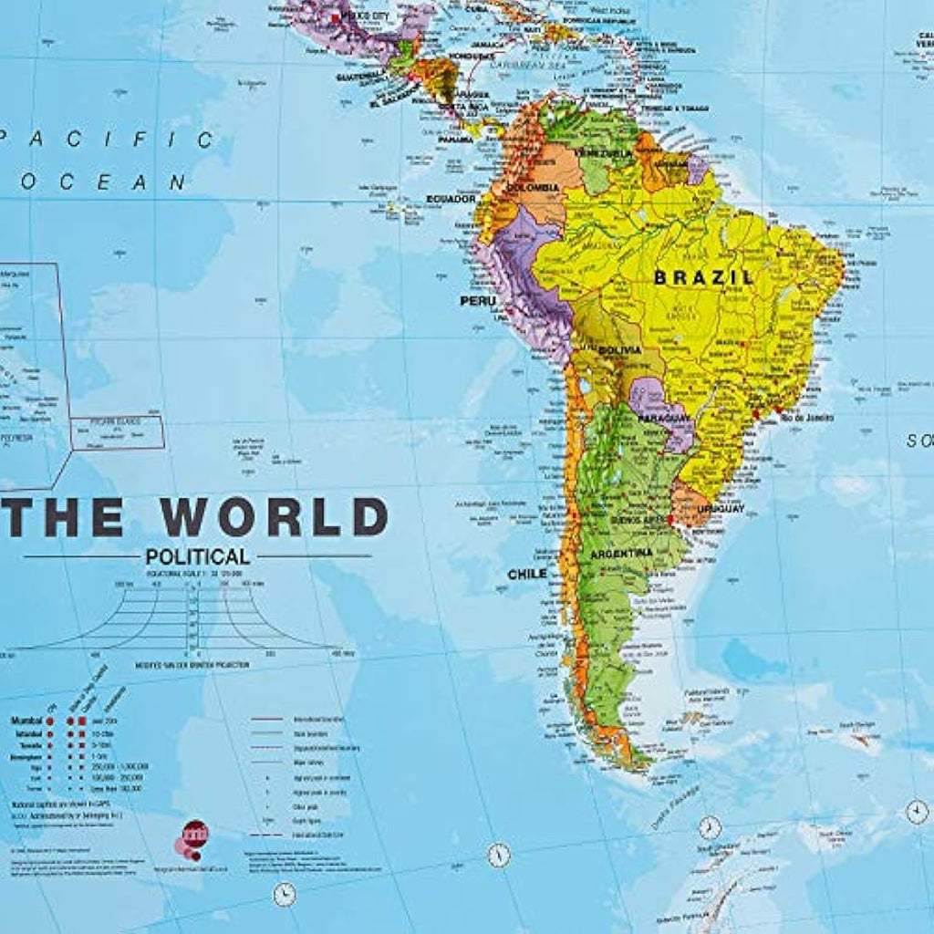 Maps International 2025 World Wall Map | Laminated Political Poster