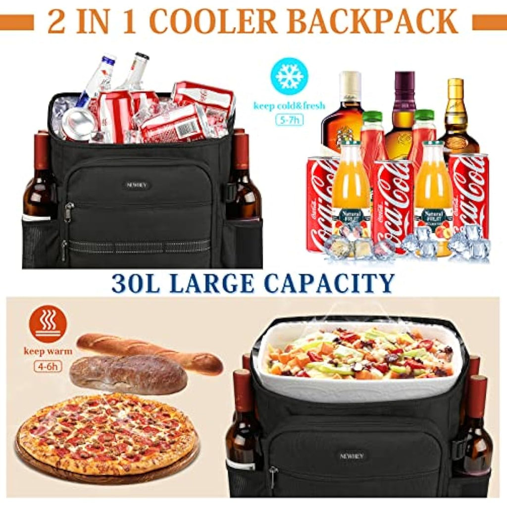 NEWHEY 30L Insulated Cooler Backpack – Waterproof Leakproof Picnic Bag