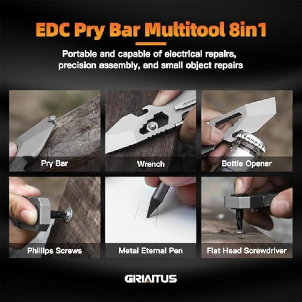 Jolof Store 10-in-1 EDC Multi-Tool – Ratchet Screwdriver & Pry Bar