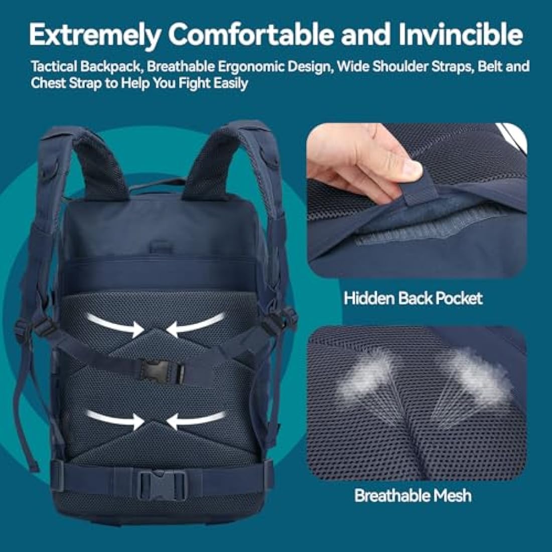Delgeo 45L Military Tactical Backpack | 900D Molle Assault Rucksack
