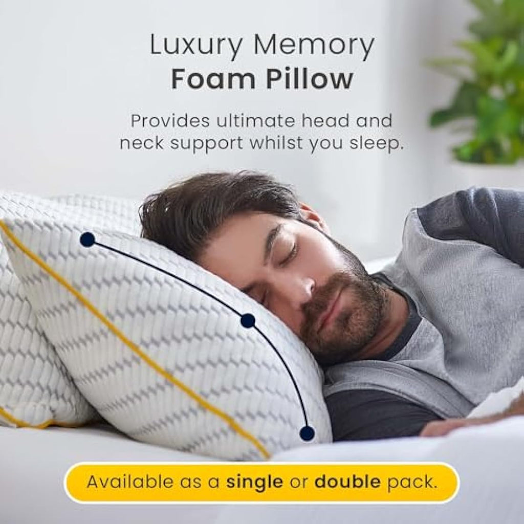 Cosi Home Memory Foam Pillows 2 Pack – Cooling Gel & Bamboo Cover