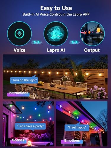 Lepro ZB1 Smart Outdoor String Lights | 15m RGB & Warm White IP65