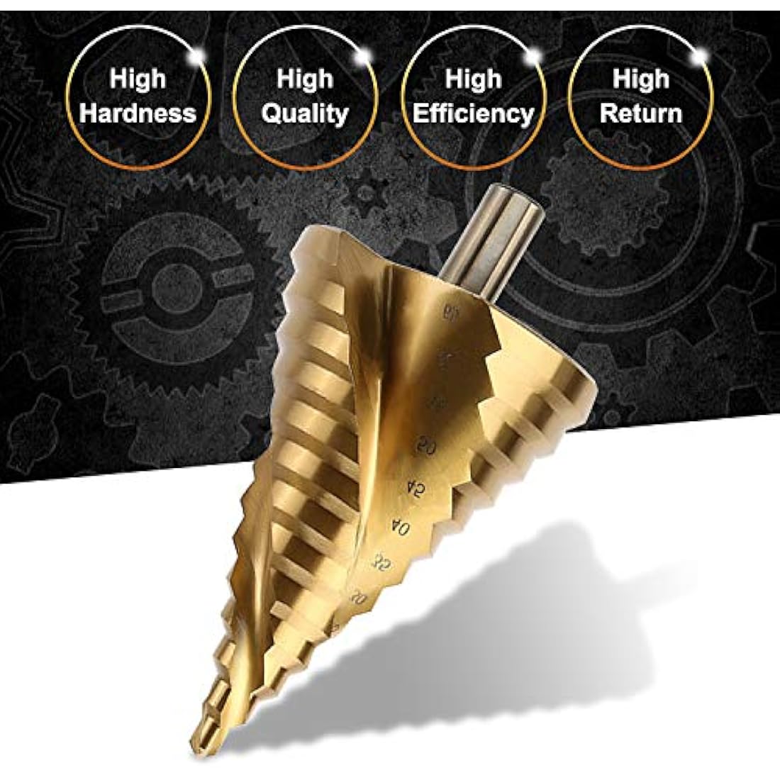 OCGIG 6-65mm HSS Spiral Step Drill Bit | Titanium Coated Hole Cutter