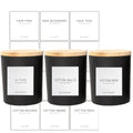 Jolof Store Glass Bathroom Canisters - 3PC Set with Wood Lids & Labels