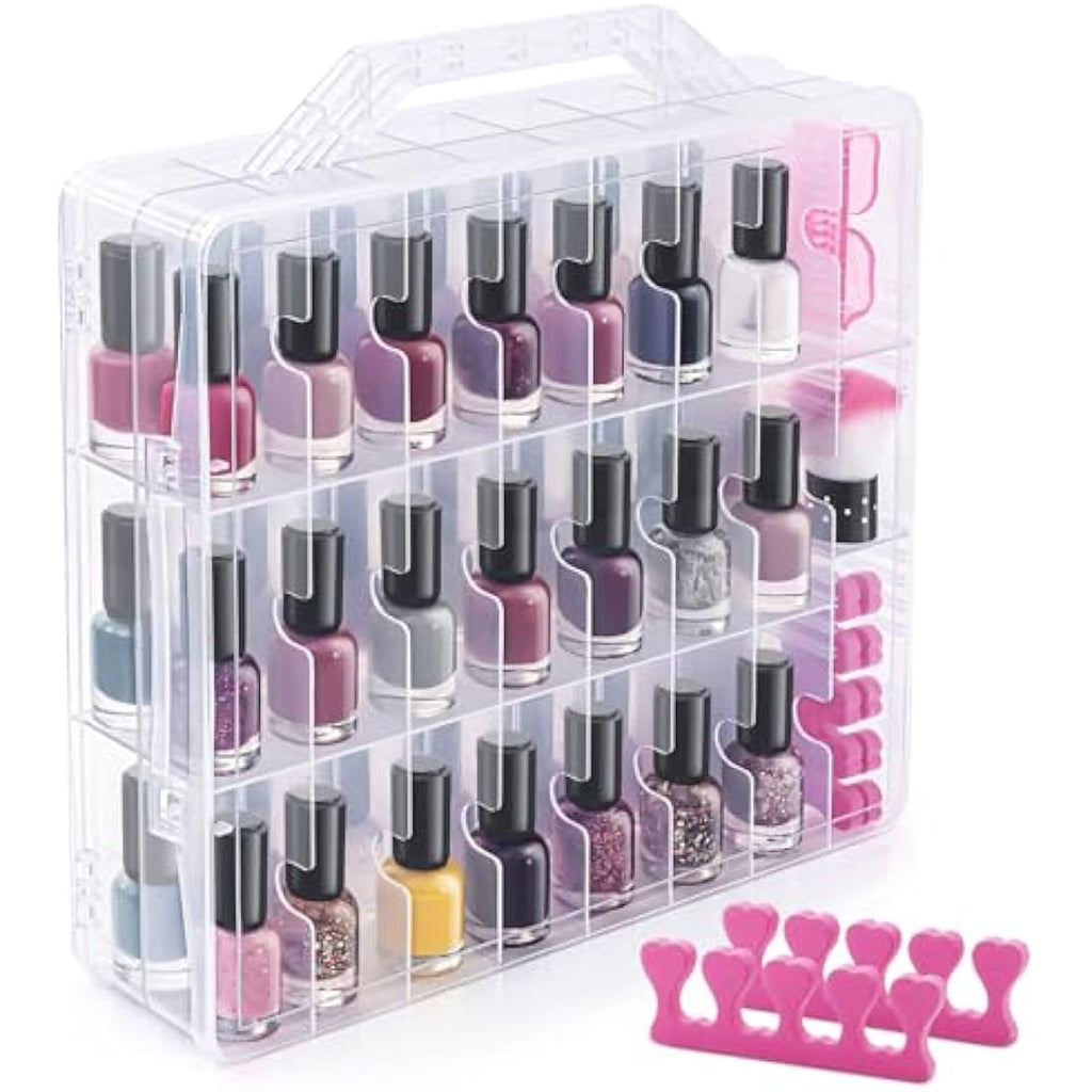 DreamGenius Nail Polish Organizer | 48 Bottle Clear Storage Case