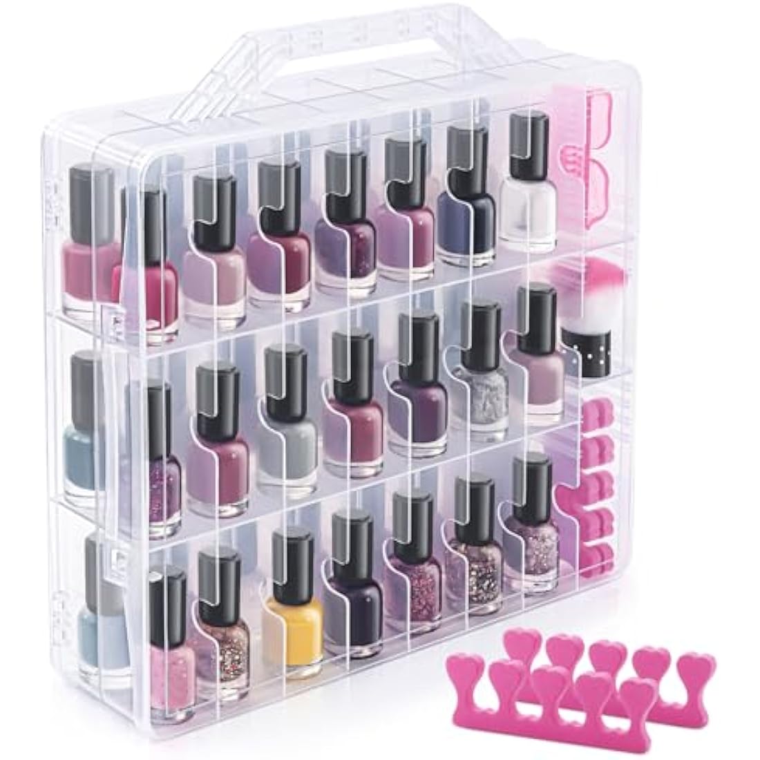 DreamGenius Nail Polish Organizer | 48 Bottle Clear Storage Case