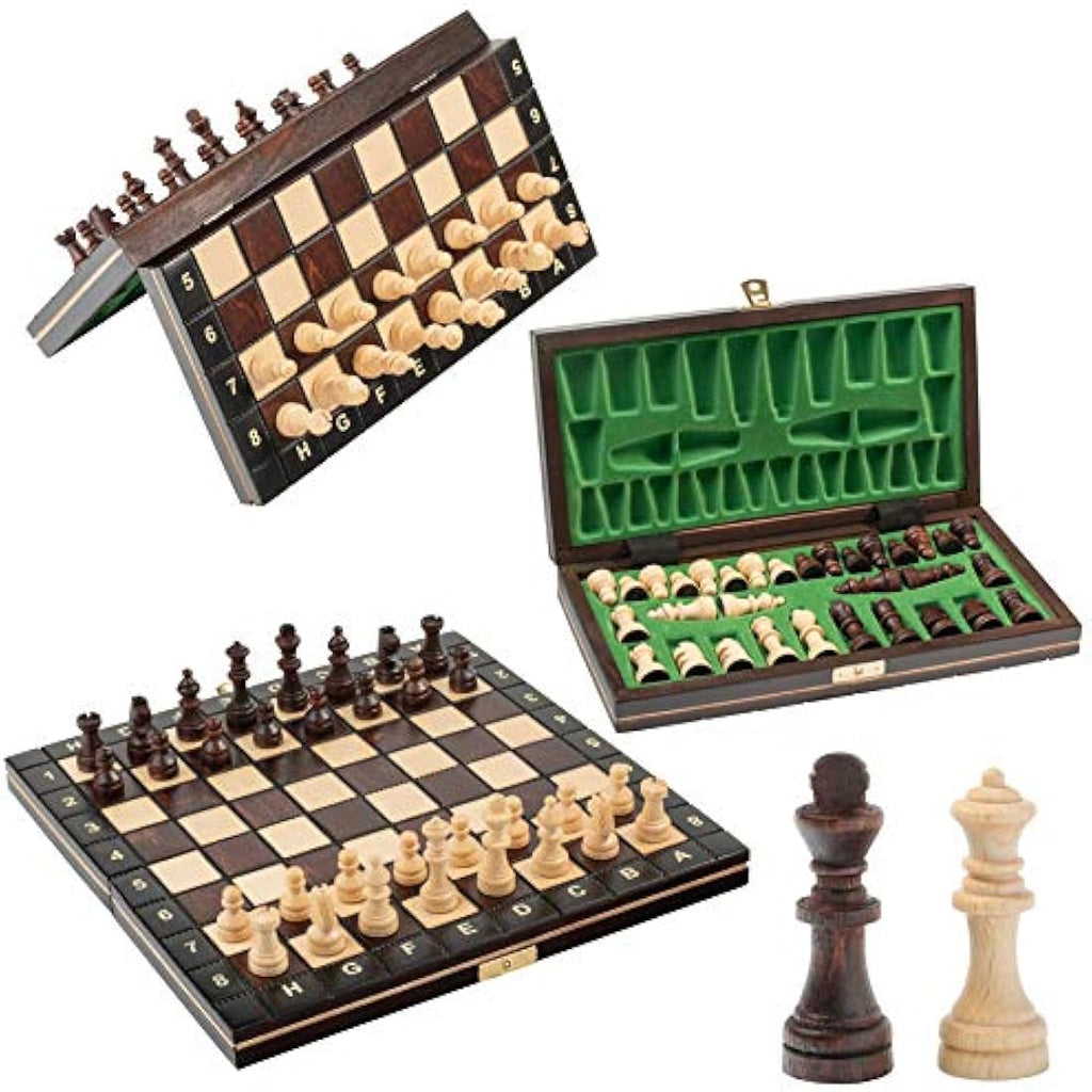 Master of Chess Magnetic Wooden Chess Set – Handcrafted 10in Travel Game
