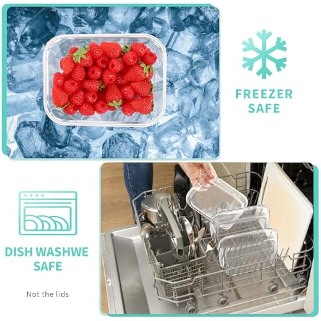 Skroam 10-Pack Glass Food Storage Containers | Airtight Meal Prep Set