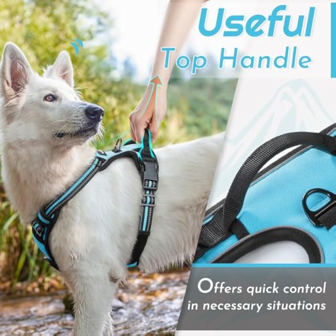 No Pull Dog Harness | Reflective Padded Walking Vest – Sky Blue