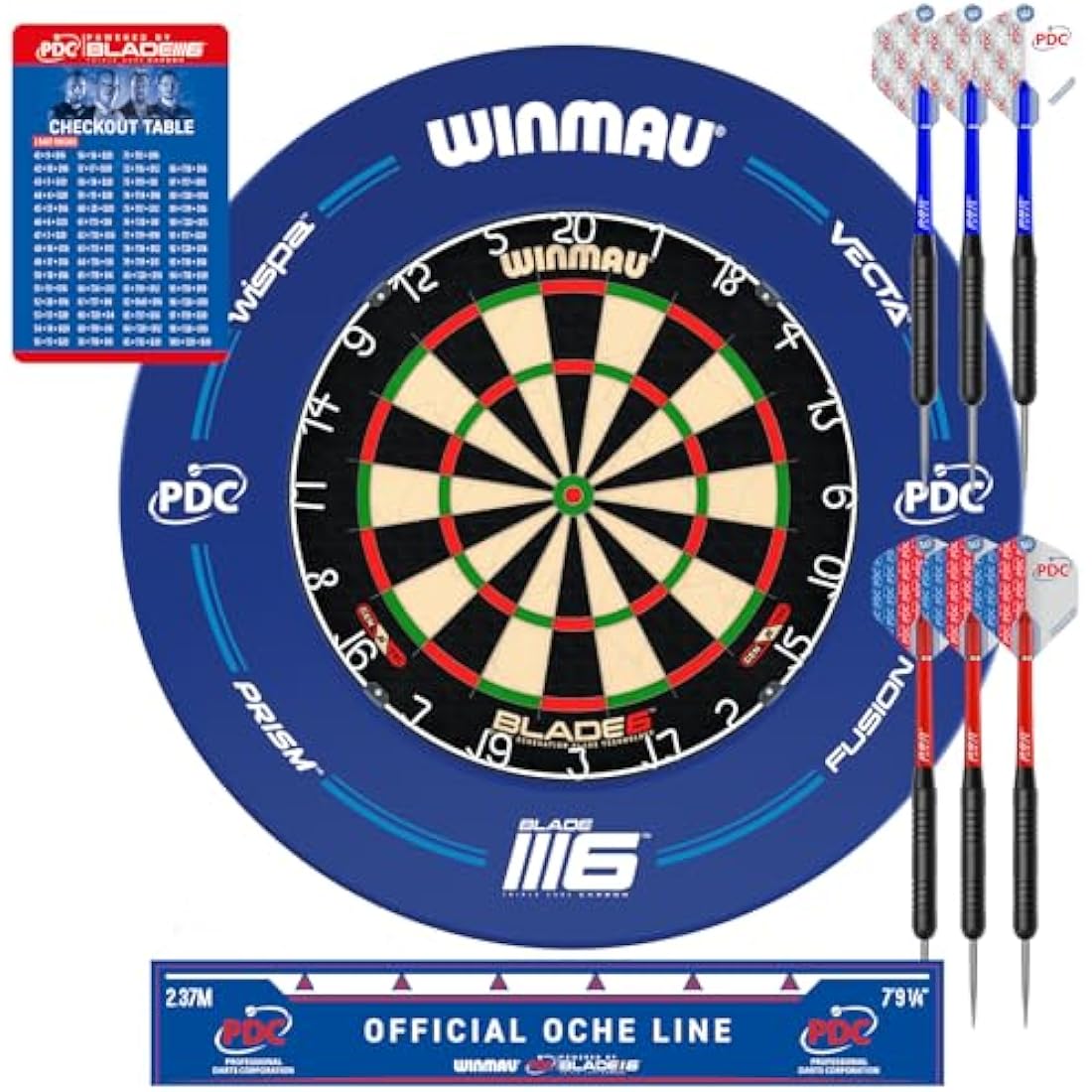 Winmau Blade 6 Dartboard Surround Set | Professional Steel Tip Darts