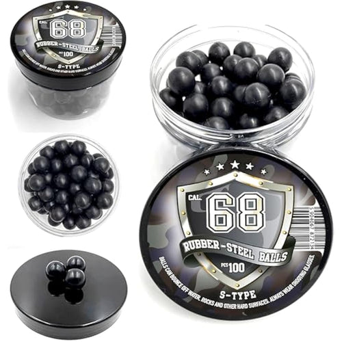 Jolof Store .68 Cal Rubber Steel Balls – 7g Heavy Defense Ammo (100ct)