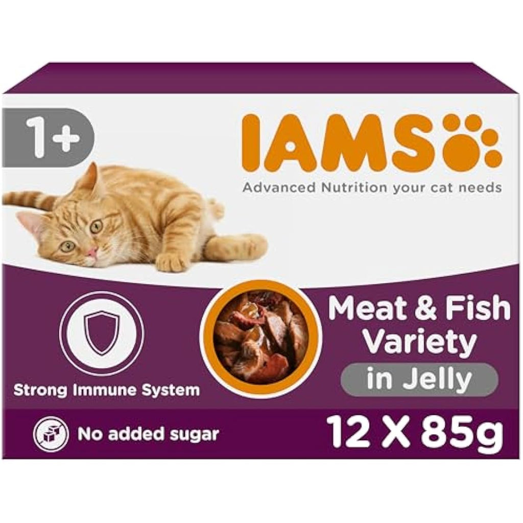 IAMS Adult Wet Cat Food Land & Sea in Jelly - High Protein 12 x 85g