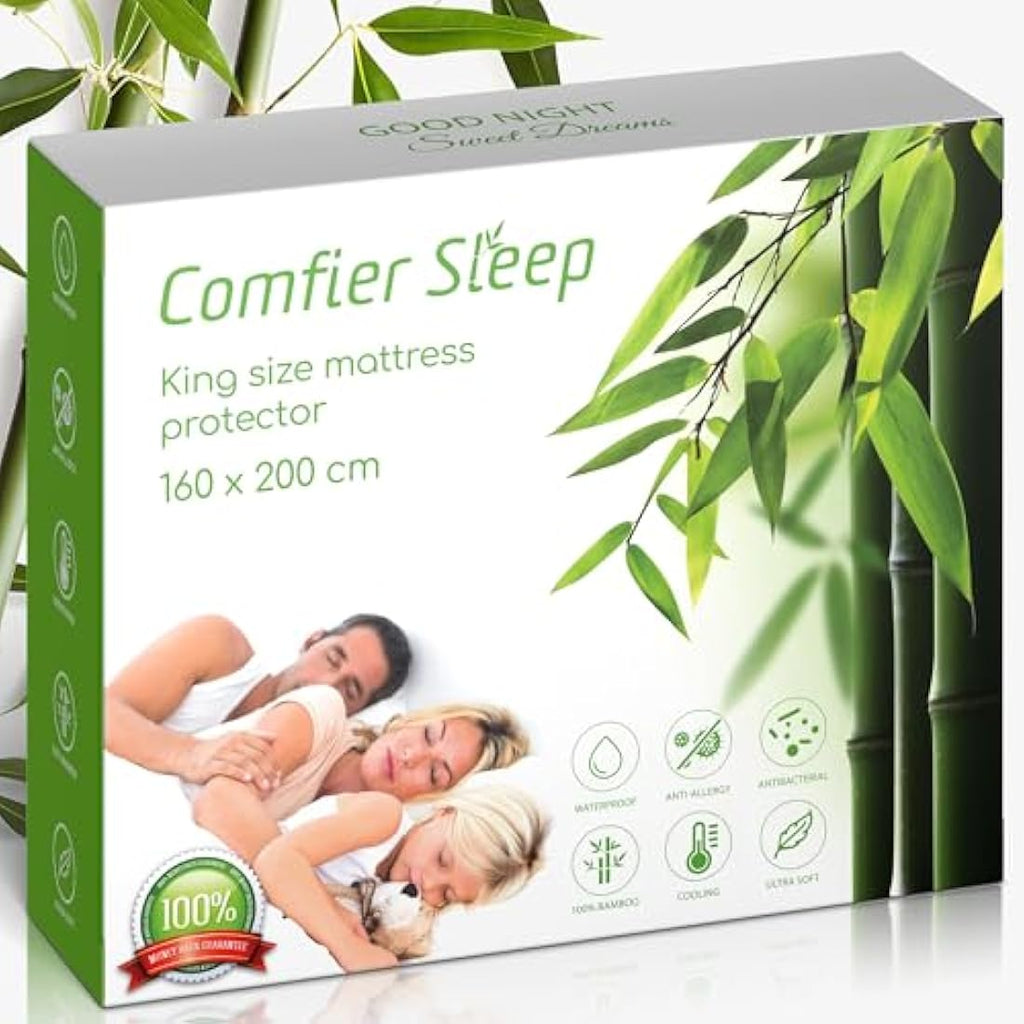 EU King Waterproof Bamboo Mattress Protector – 160x200cm