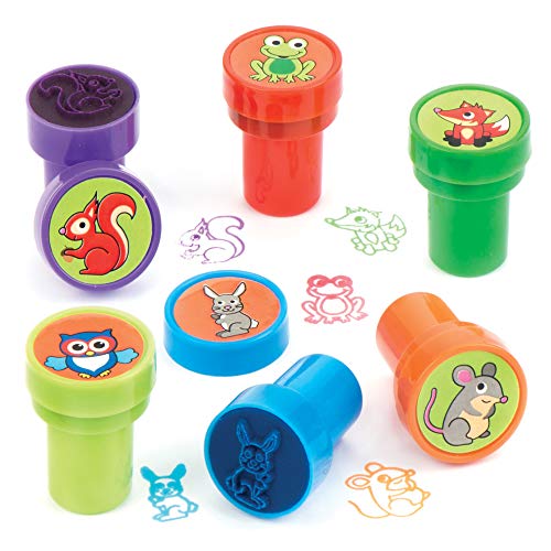Baker Ross Winter Woodland Self-Inking Stamps for Kids Crafts - 10 Pack