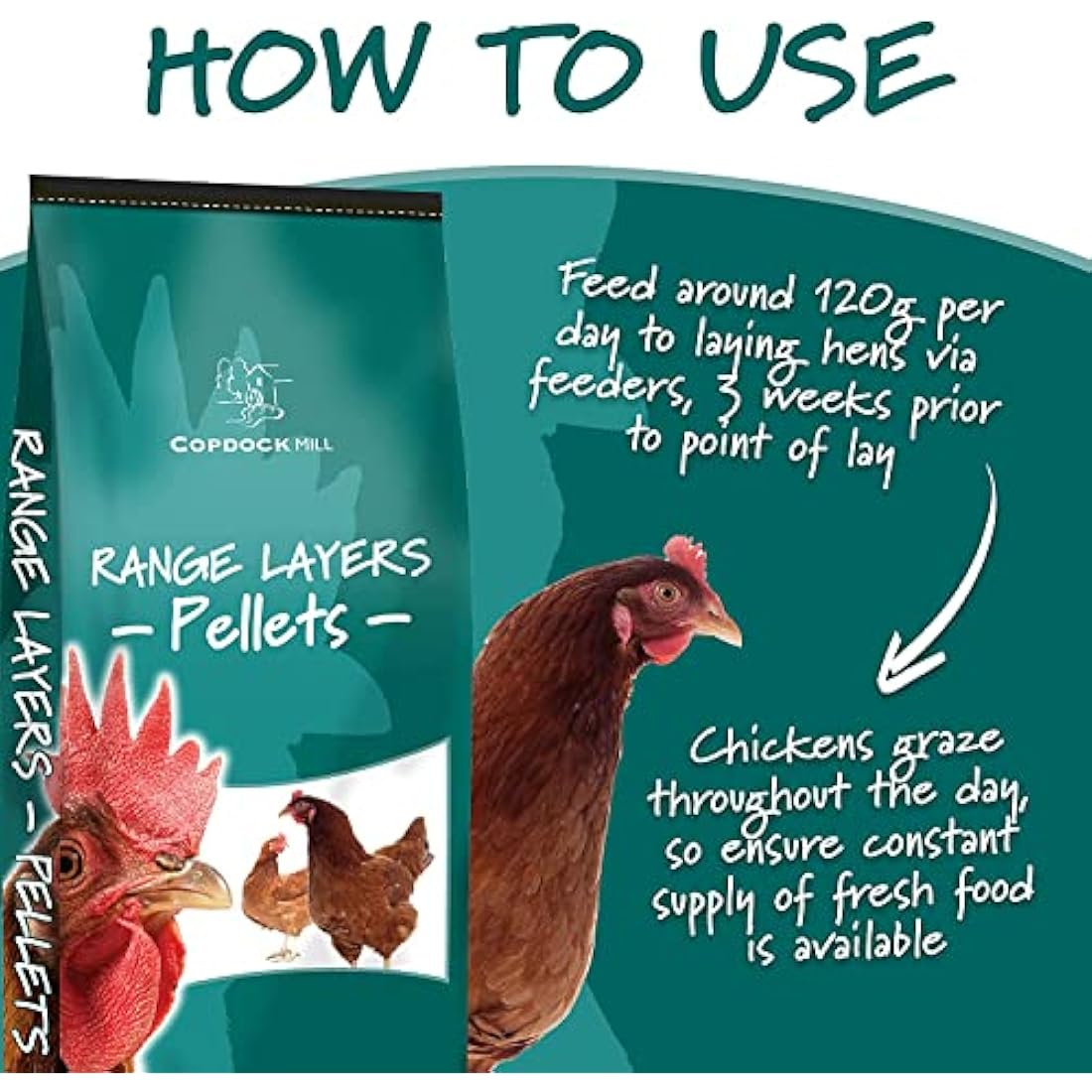 Copdock Mill Range Layers Pellets - 100% Natural Chicken Feed, 5kg
