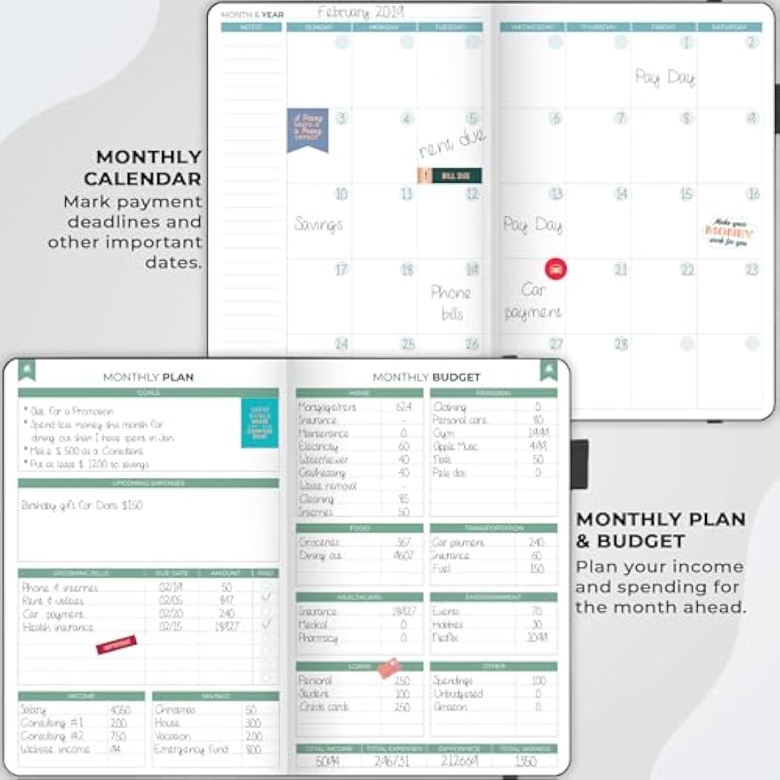 Clever Fox Budget Book 2.0 – Financial Planner & Expense Tracker (Black)