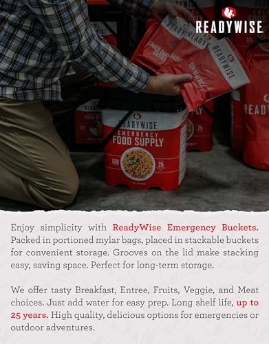 ReadyWise Emergency Food Supply | 120 Serving Freeze Dried Vegetable Bucket