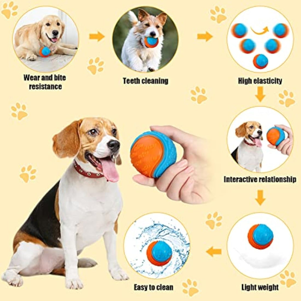 Jolof Store Squeaky Dog Ball 4-Pack – Durable Interactive Pet Toy