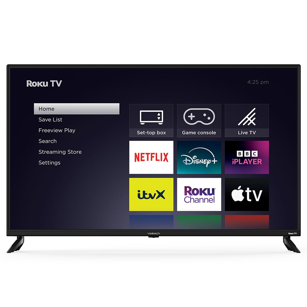 VELTECH 43 Inch 4K UHD Smart Roku TV – HDR & Dolby Audio Voice Control