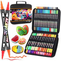 Sanyetral 60 Colors Dual-Tip Acrylic Paint Pens for Rock and Canvas Painting
