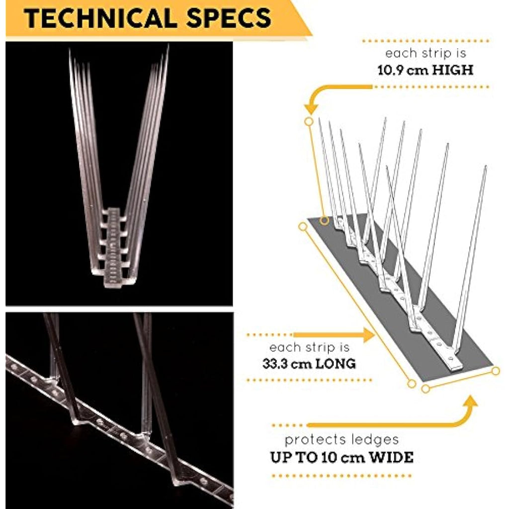 Defender Plastic Pigeon Spikes - 6m Bird Deterrent Kit