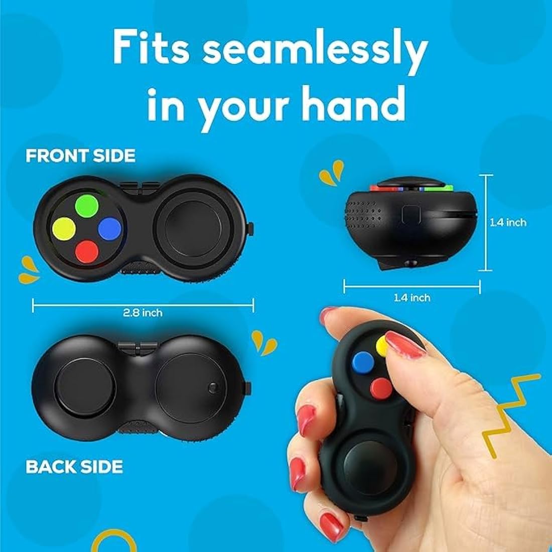 PILPOC Fidget Pad Controller – 8-Function Sensory Toy for Focus & Stress