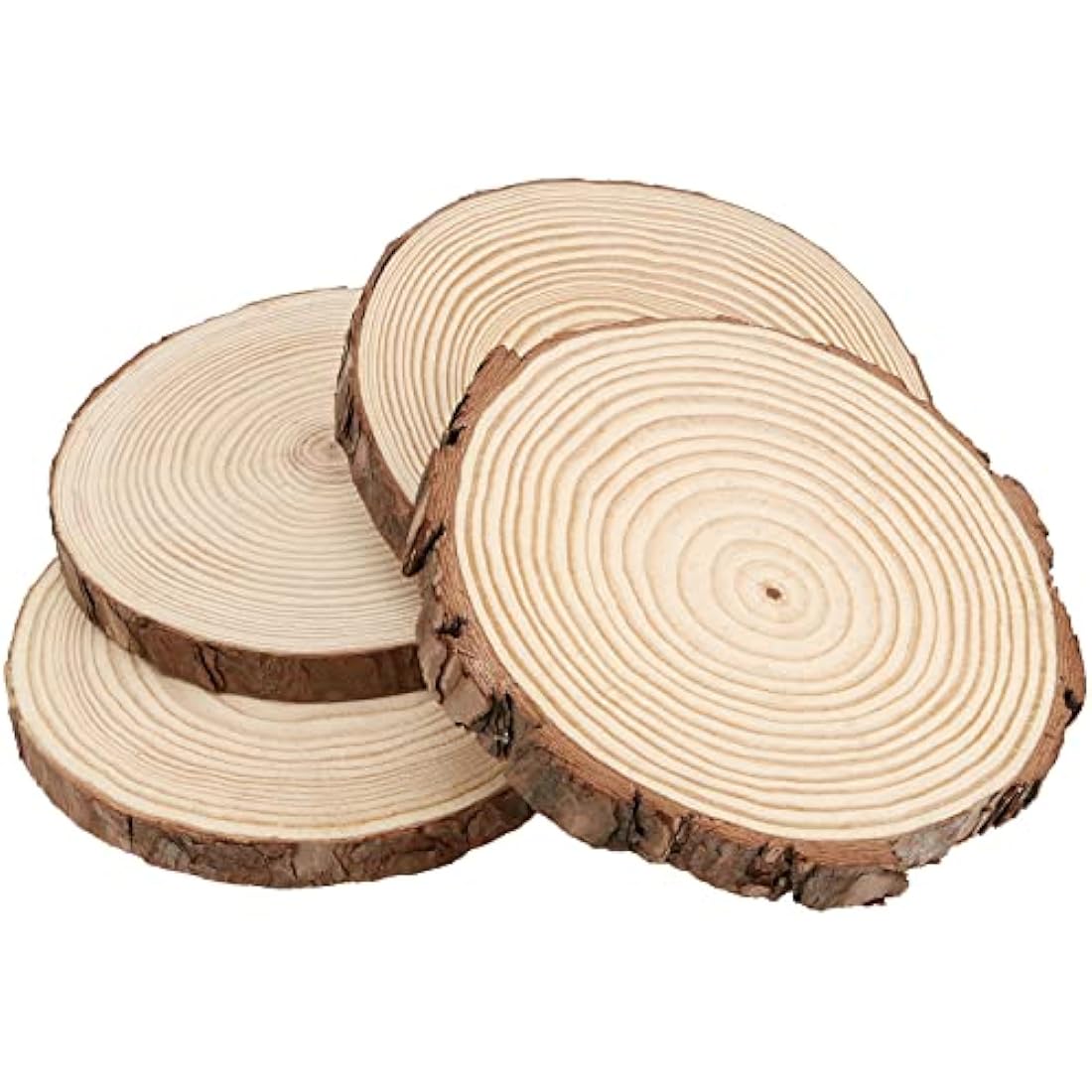 MUKLEI 10 PCS Natural Pine Wood Slices – 18-20cm Unfinished Wood Discs