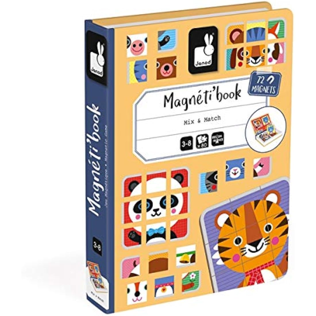 Janod Magnéti'Book Mix & Match Animal Magnetic Educational Game - 72 Pcs